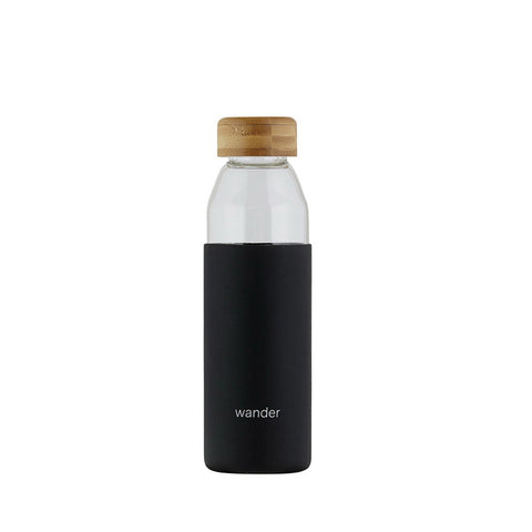 Glass Water Bottle with Bamboo Lid