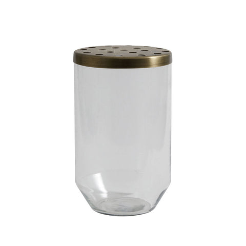 Vase Glass Metal Lid