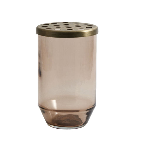 Vase Glass Metal Lid