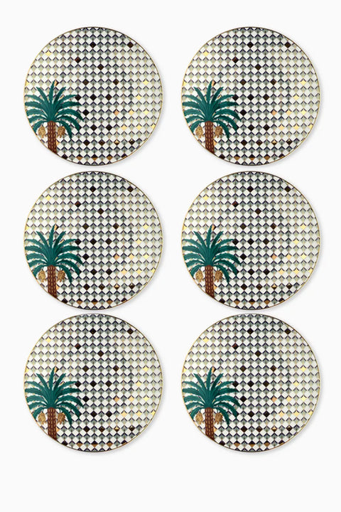 Sahara Rose Dessert Plates in Porcelain, Set of 6