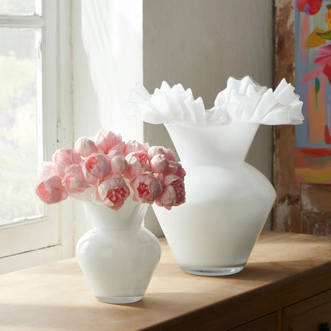 White Ruffle Vase