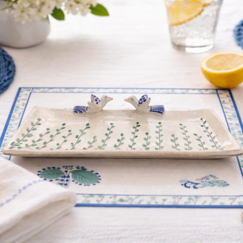 Anut Cairo Bird Song Serving Ceramic Dish