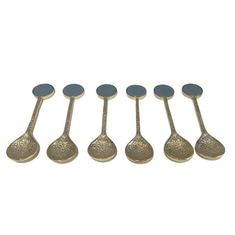 Tea coffee Spoon Set of 6 Aqua Green Matt