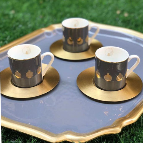 Pomegranate Espresso Cups Set of 6