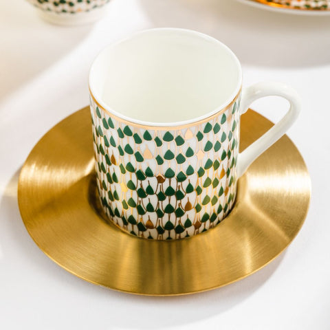 Swirl Green Espresso Cups – Set of 6