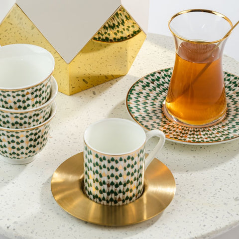 Swirl Green Espresso Cups – Set of 6
