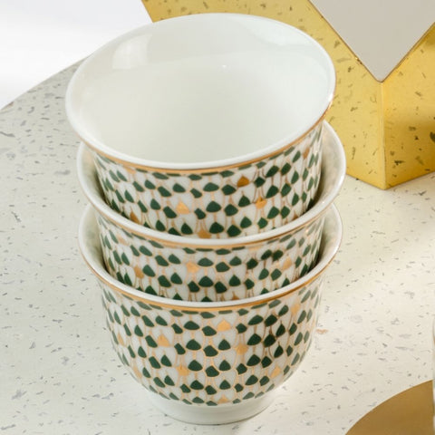 Swirl Green Chaffe Cups - Set of 6