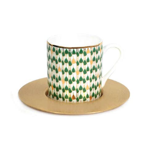 Swirl Green Espresso Cups – Set of 6