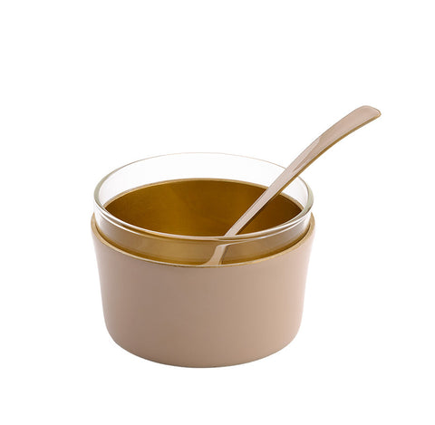 Beige Enamel Meghle Bowls & Spoons