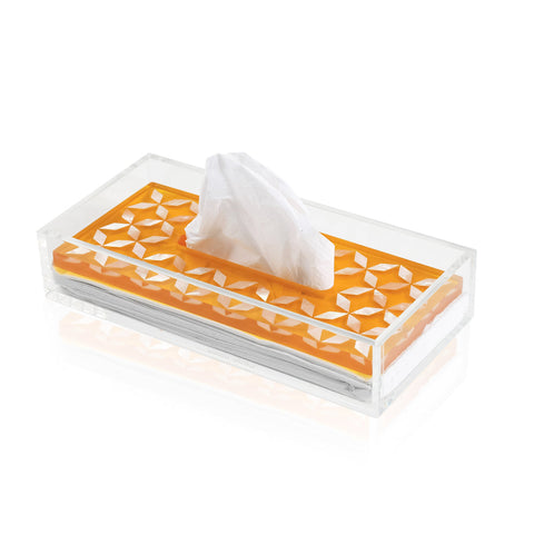 Tissue Box Resin & Brass Inlay