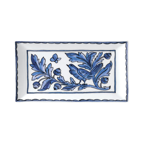 Plate Rectangle Blue Bird