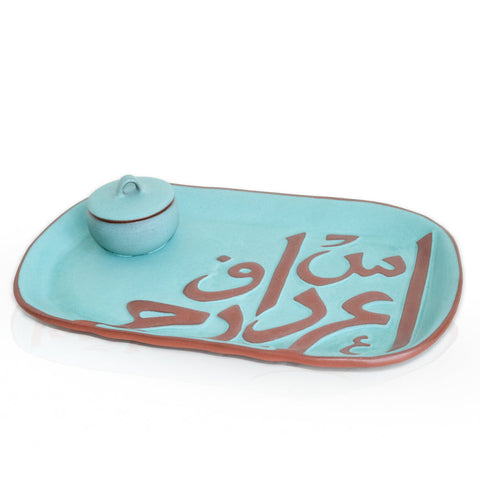 Plate Ceramic Oval Tahinah